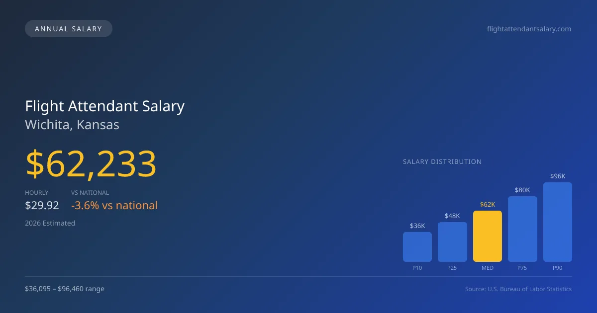 Flight Attendant Salary in Wichita, KS โ 2026 est., based on 2025 BLS